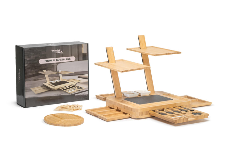 Premium Bamboe Verhoogd Tapasplank set