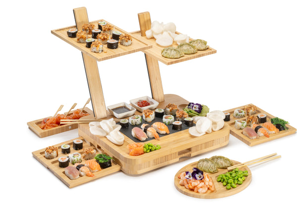 Premium Bamboe Verhoogd Tapasplank set